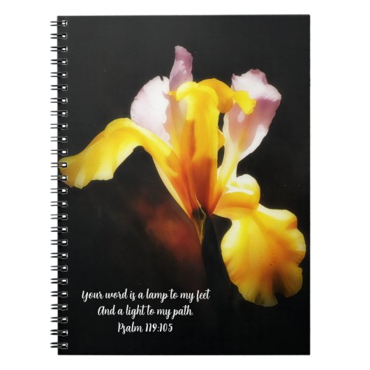 Iris Flower Light Bible Verse Prayer Journal ノートブック (正面)