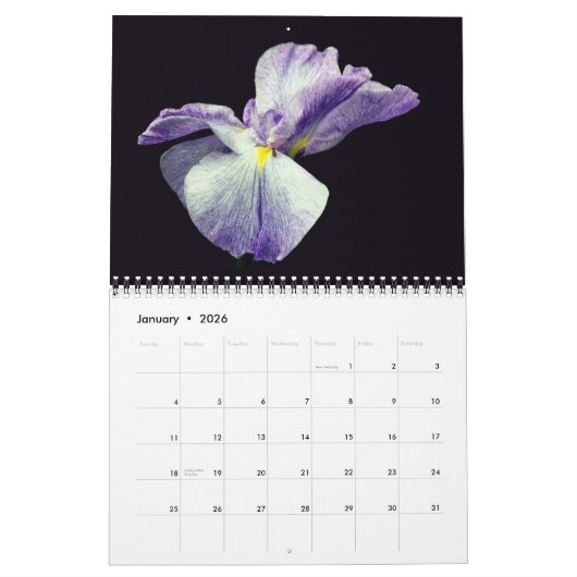 Iris Flower Photography  カレンダー (1月 2026)