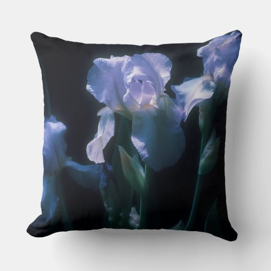 Iris Flowers at Twilight Beach Towel クッション (正面)