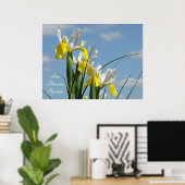 Iris Flowers Garden art prints Blue Sky Floral ポスター (ホームオフィス)