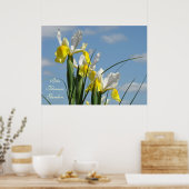 Iris Flowers Garden art prints Blue Sky Floral ポスター (キッチン)
