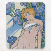 Iris (Four Flowers), Alphonse Mucha マウスパッド (正面)