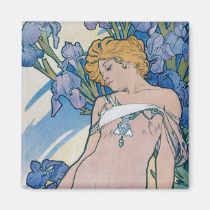 Iris (Four Flowers), Alphonse Mucha マグネット