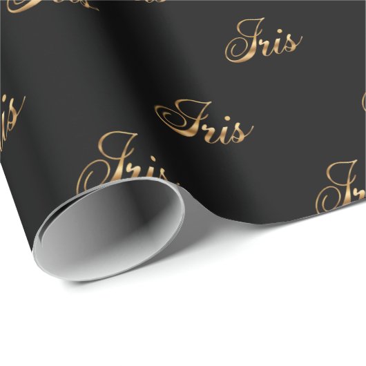 Iris gold Design Lettering Geschenkpapier ラッピングペーパー (ロールコーナー)