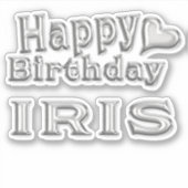 Iris Happy Birthday silver Aufkleber Sticker シール (正面)