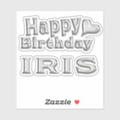 Iris Happy Birthday silver Aufkleber Sticker シール (シート)