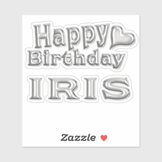 Iris Happy Birthday silver Aufkleber Sticker シール (シート)