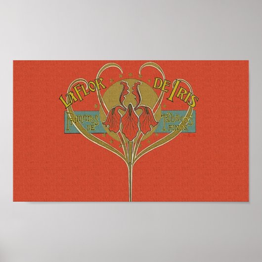 Iris La Flor de Iris Flower Cigar Ad ポスター (正面)