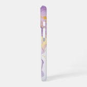 Iris Lumière Luxury Lavender Aqua Watercolor iPhone 16ケース (左側面)