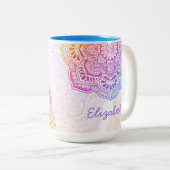 Iris Mandala 15 oz. Personalized Mug ツートーンマグカップ (正面右)