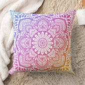 Iris Mandala Throw Pillow クッション (ブランケット)