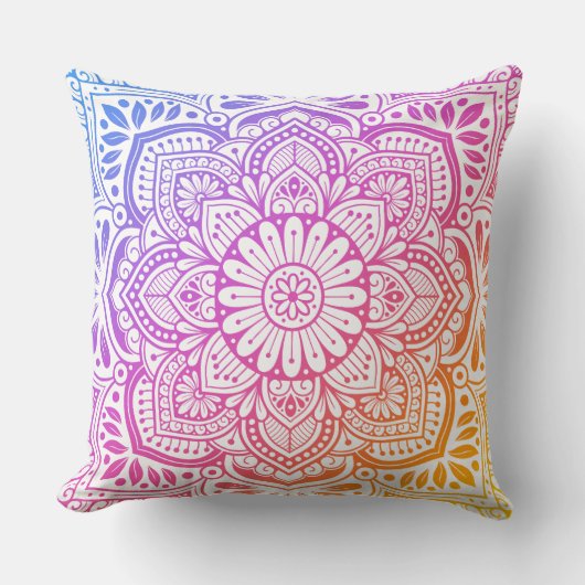 Iris Mandala Throw Pillow クッション (正面)