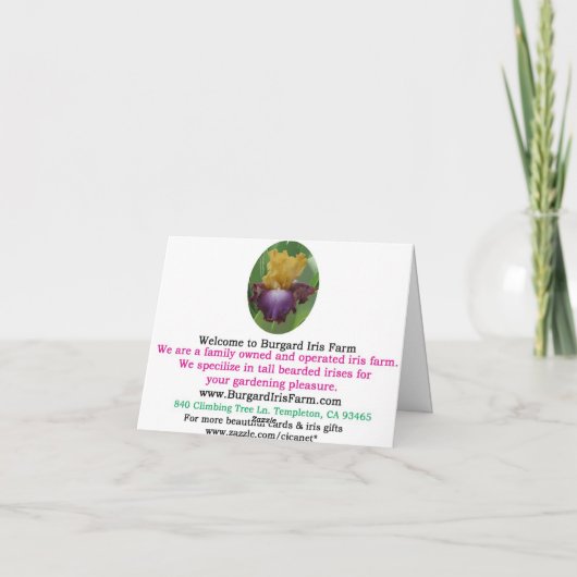 Iris Note疑問に思カー空白のド「NEVER STOP」 カード (裏面)