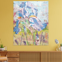 Iris On Collage Painting / Artist Larry Lerew
