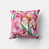 Iris Schwertlilie rosa - Aquarell-Design |  クッション (裏面)