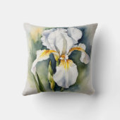 Iris Schwertlilie weiß - Aquarell-Design |  クッション (裏面)