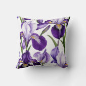 Iris Schwertlilie weiß lila - Aquarell-Design |  クッション (裏面)
