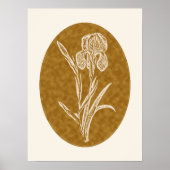 Iris Silhouette on Textured Brown Background  ポスター (正面)