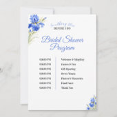 Iris Something Blue Bridal Shower Program Timeline 招待状 (正面)