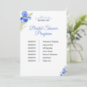 Iris Something Blue Bridal Shower Program Timeline 招待状 (スタンド正面)