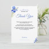 Iris Something Blue Bridal Shower Thank You Card 招待状 (スタンド正面)