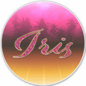 Iris Vorname Name golden pink Aufkleber Sticker シール (正面)