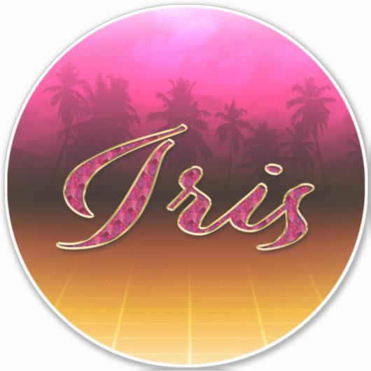 Iris Vorname Name golden pink Aufkleber Sticker シール (正面)