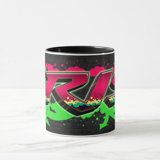 Iris Vorname Name Graffiti red green Tasse マグカップ (中央)