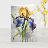 Iris - Watercolor flowers カード (黄色い花)