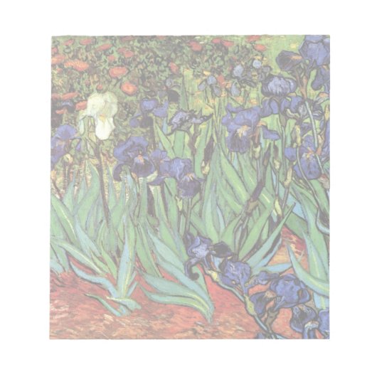 Irises by Vincent vanゴッホ、ヴィンテージ・ガーデン・アート ノートパッド (正面)