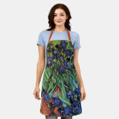 Irises by Vincent van ゴッホ、ヴィンテージ・ガーデン・アート エプロン (着用した状態)