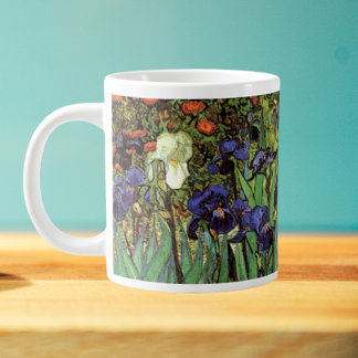 Irises by Vincent van ゴッホ、ヴィンテージ・ガーデン・アート ジャンボコーヒーマグカップ