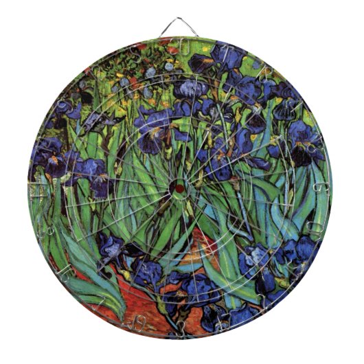 Irises by Vincent van ゴッホ、ヴィンテージ・ガーデン・アート ダーツボード (正面)