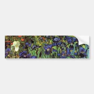 Irises by Vincent van ゴッホ、ヴィンテージ・ガーデン・アート バンパーステッカー