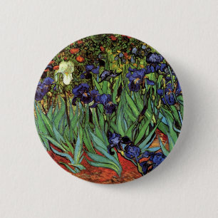 Irises by Vincent van ゴッホ、ヴィンテージ・ガーデン・アート 缶バッジ