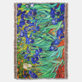 Irises by Vincent Van Gogh スローブランケット (正面縦)