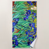 Irises by Vincent Van Gogh ビーチタオル (正面)