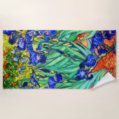 Irises by Vincent Van Gogh ビーチタオル (正面)