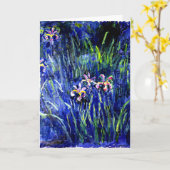 Irises, famous floral painting by Claude Monet カード (黄色い花)