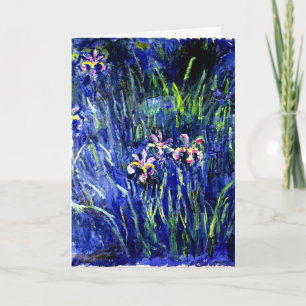 Irises, famous floral painting by Claude Monet カード