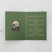 Irises February Birthday Flowers Art Nouveau Style カード (内部)