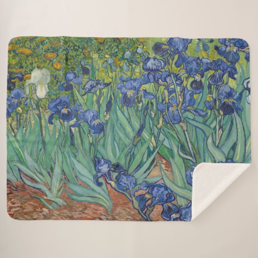 Irises, Floral Oil Painting, Vincent Van Gogh シェルパブランケット (正面(横))