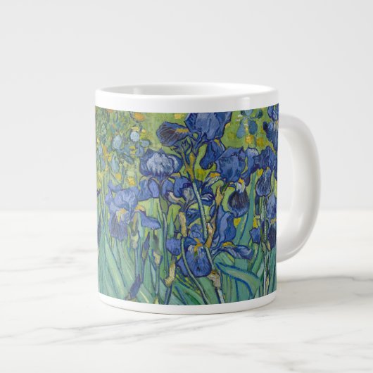 Irises, Floral Oil Painting, Vincent Van Gogh ジャンボコーヒーマグカップ (正面右)