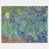 Irises, Floral Oil Painting, Vincent Van Gogh フリースブランケット (正面(横))