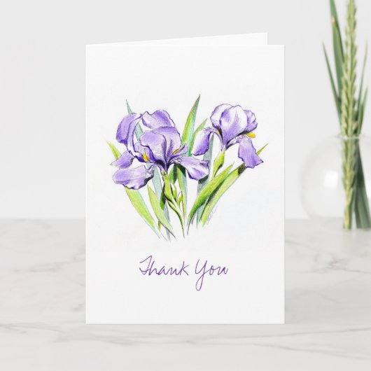 Irises Thank You Greeting Card サンキューカード (正面)
