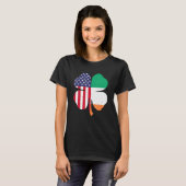 Irish American Clover Flag St. Patrick's Day Tシャツ (正面フル)
