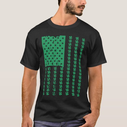 Irish American Flag C St Patricks Day Shamrock  1 Tシャツ (正面)