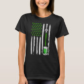 Irish American Flag Draft Beer Shamrock St Patrick Tシャツ (正面)