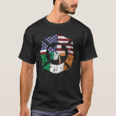 Irish American Flag Firefighter St Patricks Day Sh Tシャツ (正面)