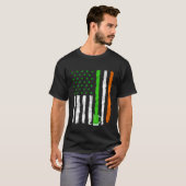 Irish American Flag Ireland Flag Ireland Shamrock  Tシャツ (正面フル)